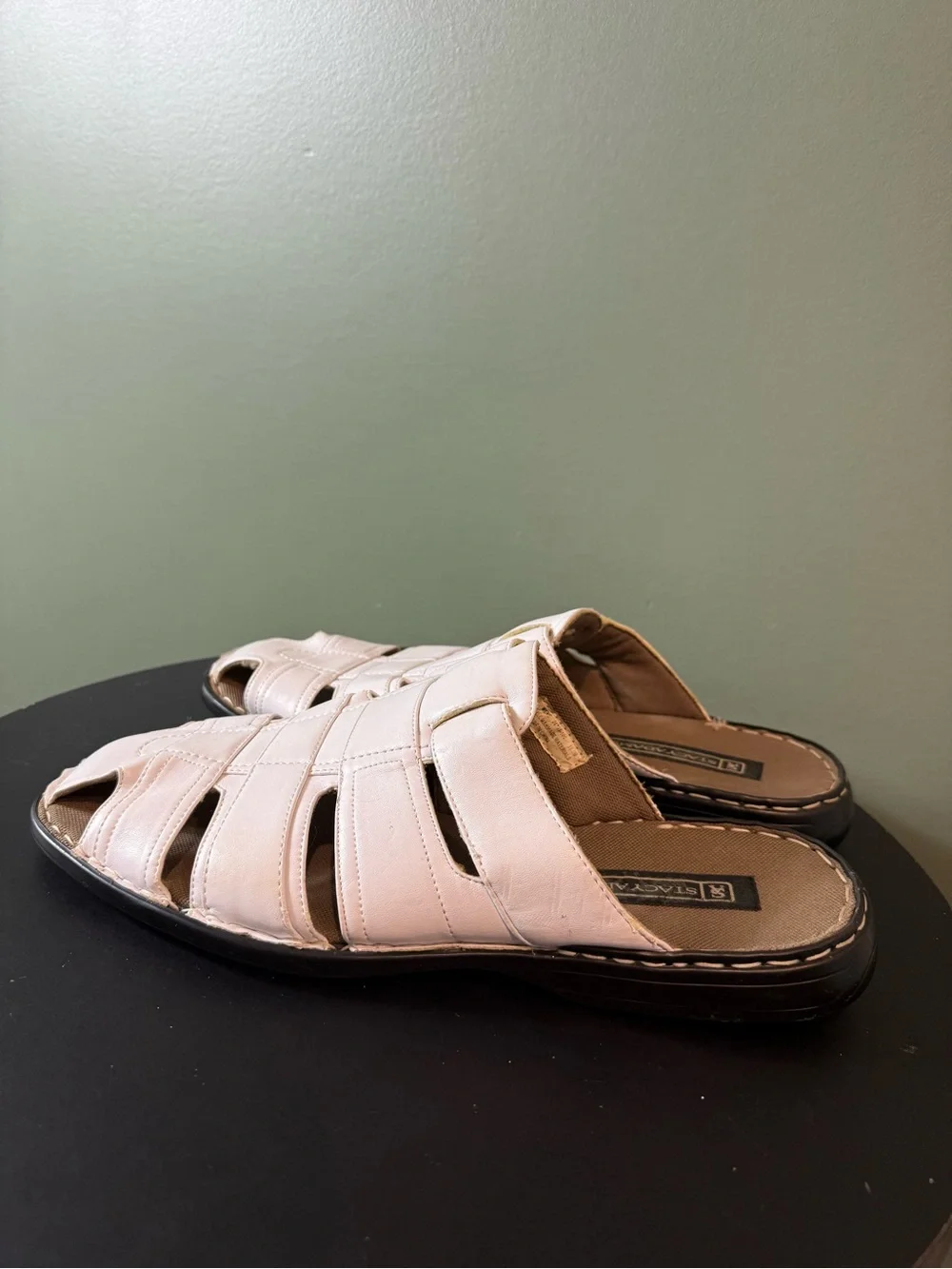 Men's White Leather Fisherman Sandals